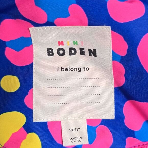 NWT Mini Boden All-weather Waterproof Coat Multi Rainbow Leopard 10-11 - Picture 5 of 7